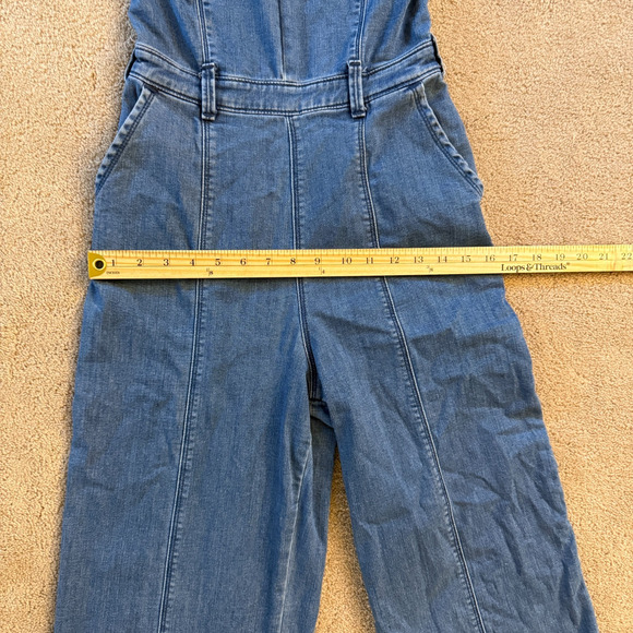 Hollister Denim Jumpsuit | Women’s Small | Smocked Back | Belt Missing - Picture 9 of 10